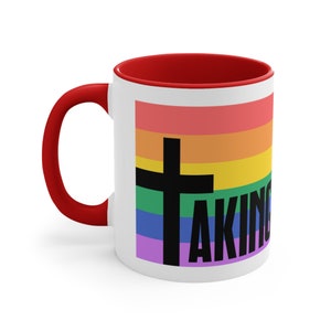Christian rainbow coffee mug, Taking back the rainbow, gift for pastor, Covenant rainbow mug, God's promise