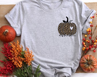 Hey Pumpkin Cute Leopard Print Fall shirt, Women's fall pumpkin tshirt,