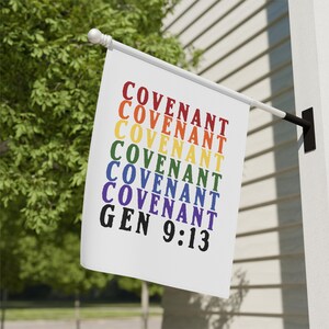 Christian covenant rainbow flag, Take back the rainbow, reclaim the rainbow, God&#39;s promise garden flag