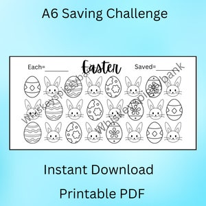Easter A6 Printable, Cash Stuffing, Cash Budgeting, Saving Challenge
