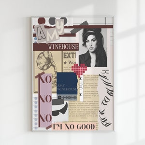 Amy Winehouse Poster, Amy Winehouse Collage Art, Printable Art, Collage Art, Amy Winehouse Print, Amy Winehouse Art, Amy Winehouse Gift