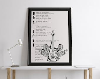 Bon Jovi, Bon Jovi Poster, Printable Poster, Custom Lyrics, Music Poster