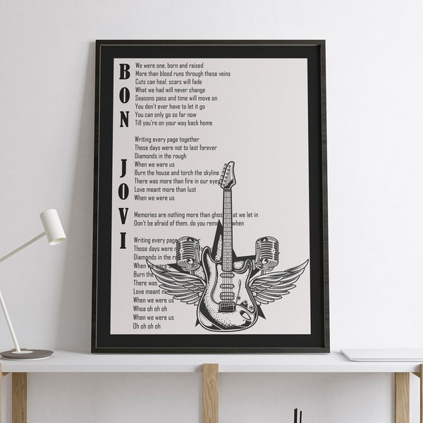 Bon Jovi Lyrics Etsy
