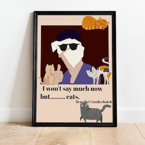 Benedict Cumberbatch, Benedict Cumberbatch Poster, Cat Posters, Benedict Cumberbatch Cats, Printable Posters, Printable Wall Art