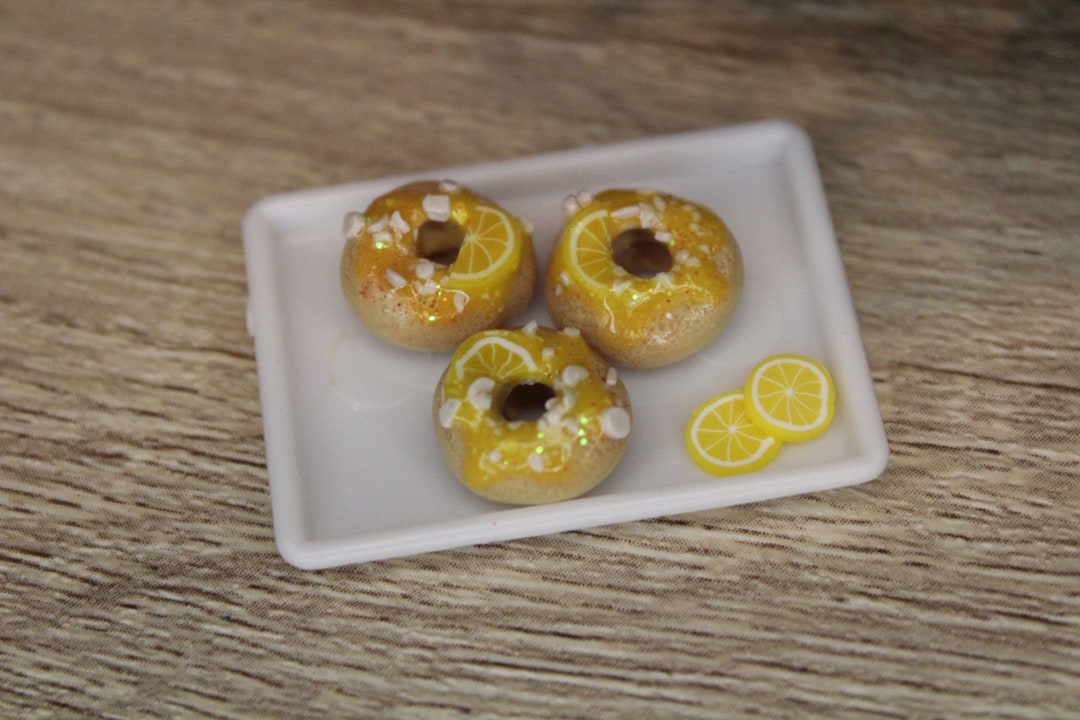 Miniature Polymer Clay 112 Scale Cake Doughnuts Topped With Etsy