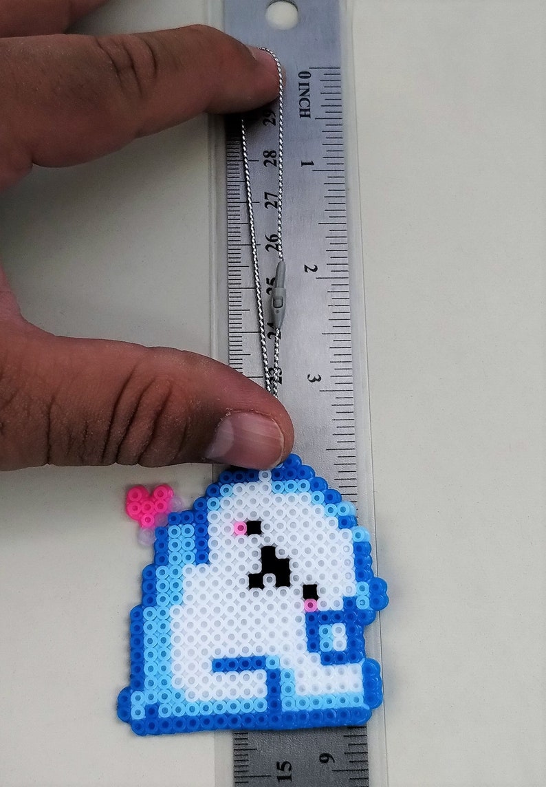 Polar Bear Heart Ornament, Purse or Back Pack Charm / Perler Beads