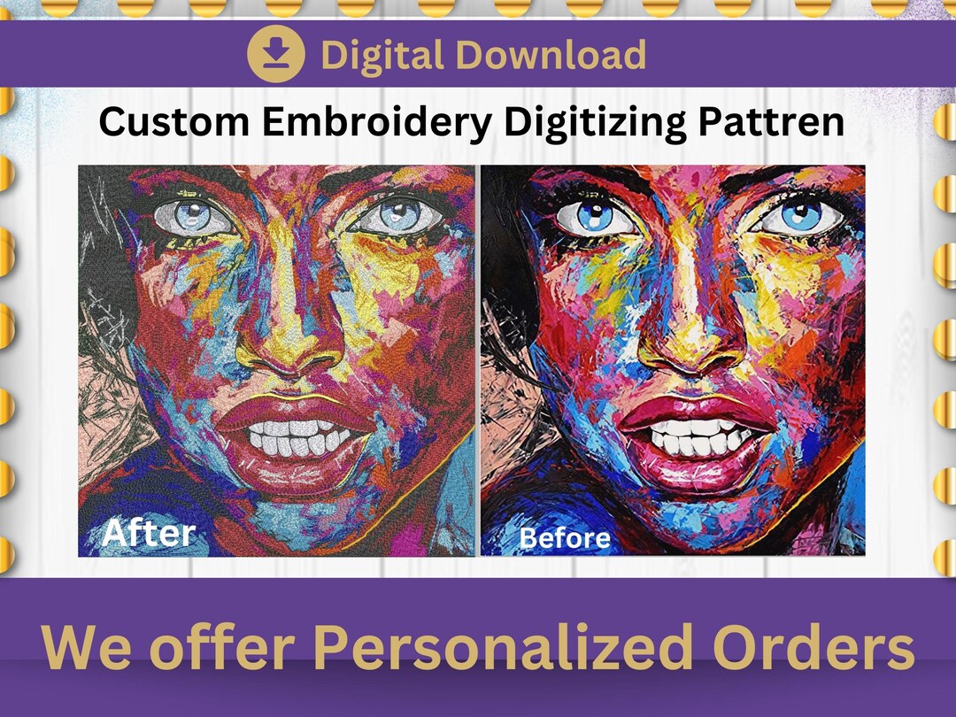 Custom Embroidery Digitizing Pattern Embroidery Digitizing Etsy
