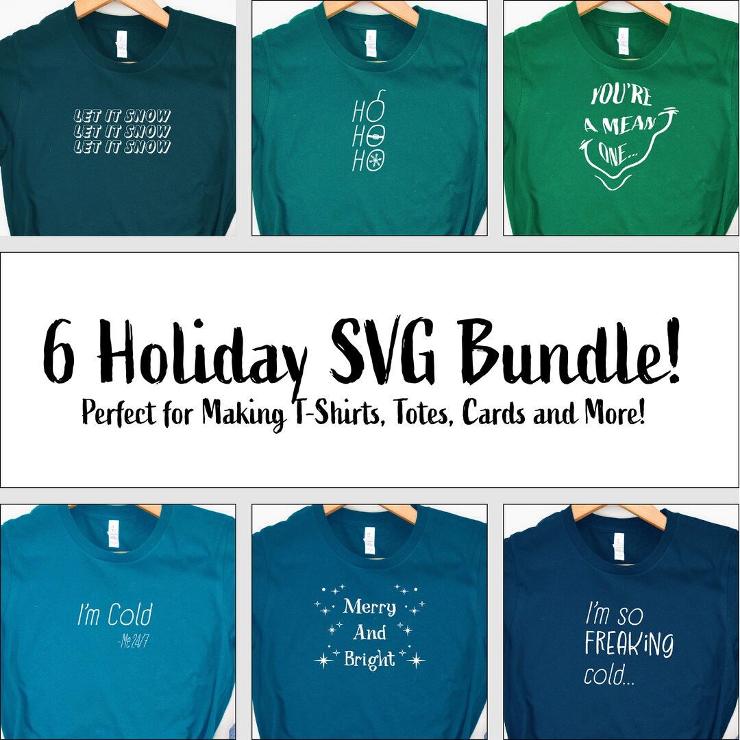 Holiday SVG Bundle, Winter Cut File, Cricut Shirt Bundle, Family Shirt ...