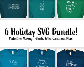 Paquete SVG de vacaciones, archivo de corte de invierno, paquete de camisetas Cricut, camiseta familiar PNG, plantilla de serigrafía navideña