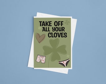 Tarjeta divertida del Día de San Patricio / Tarjeta "Quítate todos los clavos" / Tarjeta festiva picante / Tarjeta de humor para adultos / Tarjeta irlandesa divertida