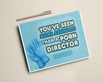 Tarjeta de agradecimiento divertida para enfermeras / Tarjeta de agradecimiento médica irreverente / Regalo divertido para trabajadores de la salud / Tarjeta médica sarcástica / Humor inapropiado