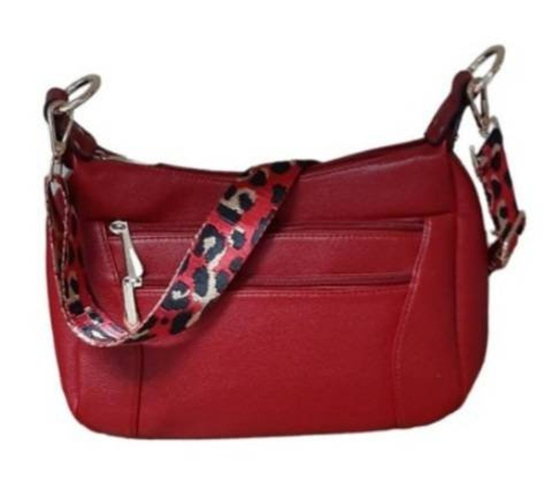 Stunning Red Crossbody Bag With 3 Changeable Bag Strap Etsy