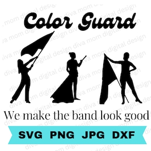 Protector de color SVG, Flag corps svg, vector de guardia de color para Silhouette, protector de color para Cricut, Banda de marcha svg, regalo de guardia de color
