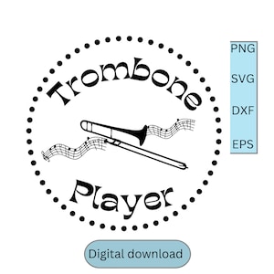 Posaune Player digitale Datei SVG, PNG, DXF Posaune Spieler Geschenk