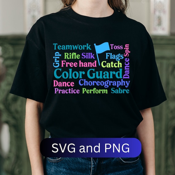 Color guard SVG and png design, marching band, flag girl SVG, gift for color guard member, color guard mom, color guard dad