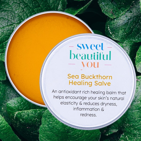 Natural Healing Salve | Sea Buckthorn Seed Oil | Moisturizing Rub, Handcrafted, Luxury Skincare