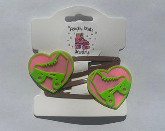 Heart Roller Skate Hair Clips, 3D Printed Roller Skate Accessories, Roller Skate Accessories.