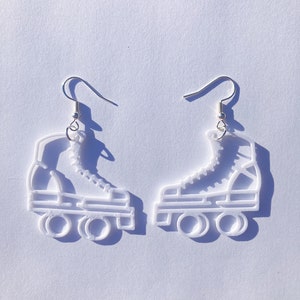3D Printed Roller Skate Dangle Earrings: Fun Novelty Jewelry
