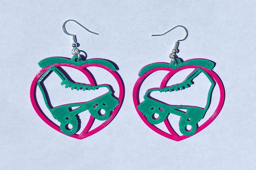 DUOWEI Cute Frog Skateboard Earrings - Acrylic Dangle Jewelry, Fun Gift For Women - View #2