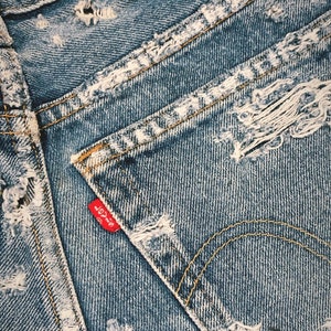 Vintage Levi 505 Denim Shorts | Distressed Denim | Custom Denim Shorts