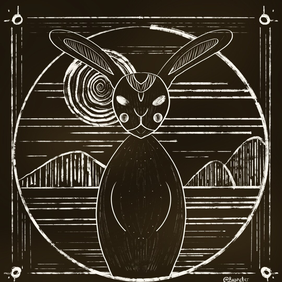 Rabbit Woodcut Digital File - Etsy