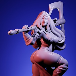 Thitania, Bodacious Barbarian | 32 mm Resin Miniature | Twin Goddess Miniatures