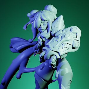 Jam, Slime Fighter | 32 mm, 75 mm, or 150 mm Resin Miniature | Twin Goddess Miniatures