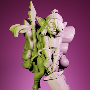 Cherry, Goblin Fighter | 32 mm or 150 mm Resin Miniature | Twin Goddess Miniature