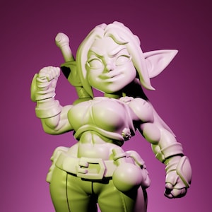 Blix, Goblin Bodyguard | 32 mm or 75 mm Resin Miniature | Twin Goddess Miniatures