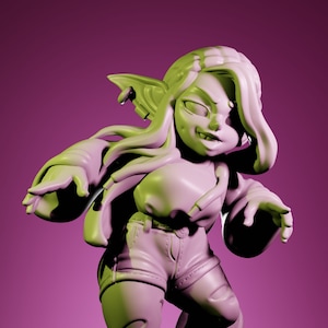 Jane, Goblin Skateboarder | 32 mm Resin Miniature | Twin Goddess Miniatures