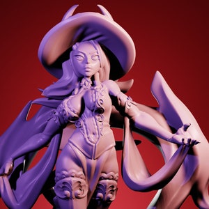 Alytress, Demonic Witch | 32 mm or 150 mm Resin Miniature | Twin Goddess Miniatures