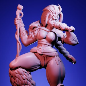 Skadi, Barbarian Bard | 32 mm Resin Miniature | Twin Goddess Miniatures