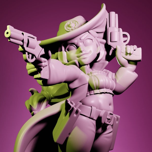 Baretta, Goblin Gunslinger | 32 mm or 75 mm Resin Miniature | Twin Goddess Miniatures