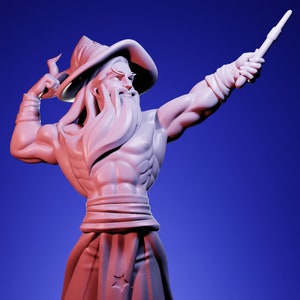 Brentallius, Muscle Wizard | 32 mm or 75 mm Resin Miniature | Twin Goddess Miniatures