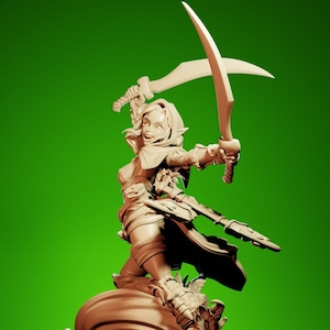 Zareen, Elf Blade Dancer | 35 mm or 54 mm Resin Miniature | Ronin Arts Workshop