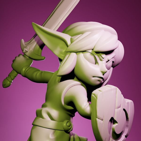 Plink, Goblin Hero | 32 mm or 75 mm Resin Miniature | Twin Goddess Miniatures