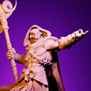 Skelichtor, Skeleton Lich | 32 mm or 75 mm Resin Miniature | Twin Goddess Miniatures