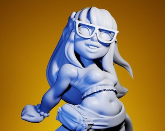 Bernadette, Gnome Sunbather | 32 mm or 75 mm Resin Miniature | Twin Goddess Miniatures