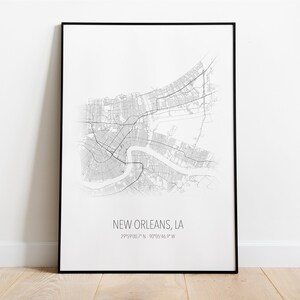 Nueva Orleans, LA Mapa de calles Arte mural
