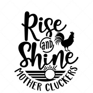 Creatcabin Rise And Shine Madre Cluckers Targa In Metallo In Metallo Divertente Citazione Bagno Vintage Segno Per Casa Colonica Cucina Caffetteria Decorazione Della Parete Wall 12 X 8 Pollice