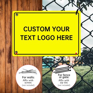 Custom Metal Sign, Personalized Sign Weatherproof with Text Logo , Multiple Colors Outdoor Aluminum Make Your Own Sign Horizontal/Vertical image 3