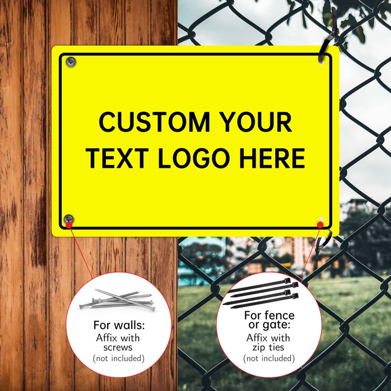 Custom Metal Sign, Personalized Sign Weatherproof with Text Logo , Multiple Colors Outdoor Aluminum Make Your Own Sign Horizontal/Vertical image 3
