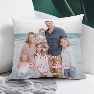 Custom Photo Pillow Cover, Personalized Throw Pillowcase with Pictures, Pillow Cover from Photo & Text Home Decor Personalized Picture Gifts