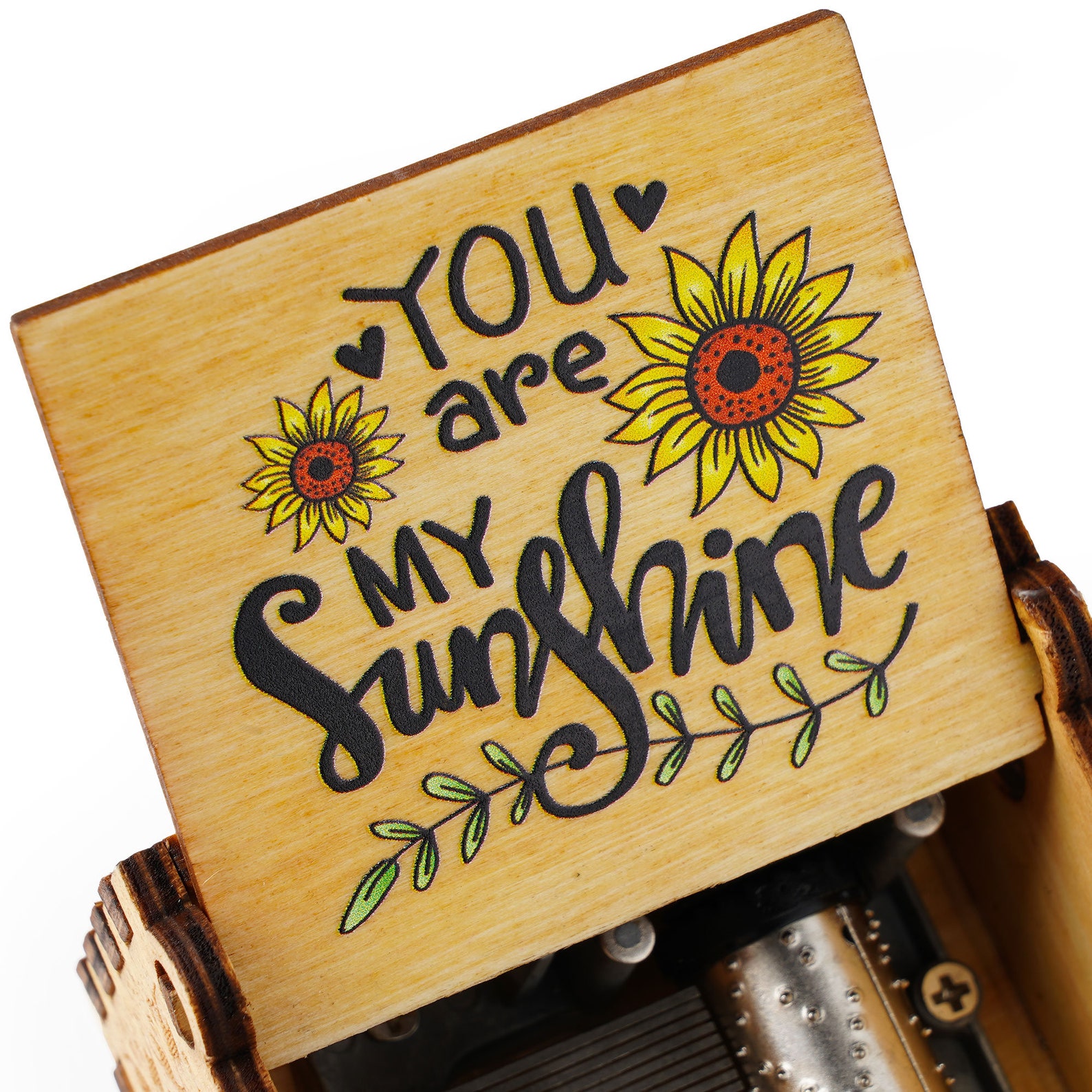 You Are My Sunshine Music Box Sunflower Personalized Wooden Etsy UK