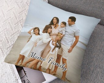 Custom Photo Pillow Cover Personalized Throw Pillowcase with Pictures, Pillow Cover from Photo & Text Home Decor Personalized Picture Gifts