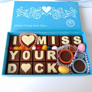 Chocolate de San Valentín con anillo y letras, caja de chocolate divertida de aniversario, chocolate de cumpleaños, regalo de chocolate personalizado, regalo para esposo