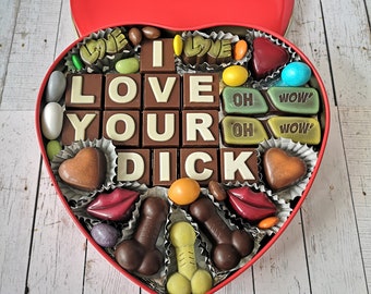 Naughty Gifts for Him Husband, Funny Boyfriend Gift for Men, Sexy Gift for Him chocolate, Valentines Gift for Him, Husband Valentine Gift