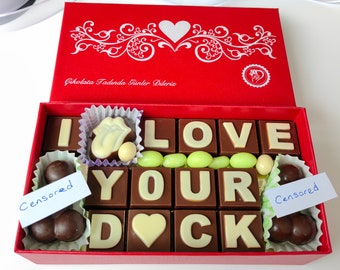 Handgemachte lustige Schokoladenbox für Erwachsene, personalisierte Schokolade, Geburtstagsschokolade, Valentinstagsgeschenk für Ehemann, Vday-Geschenkbox, Schokoladenbevorzugungen