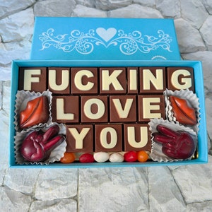 Fucking Love You Scatola regalo di cioccolatini, regalo di compleanno, regalo di San Valentino per fidanzato e fidanzata, regali di anniversario per lui, per lei, per marito