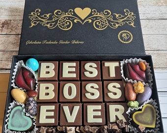 Best Boss Ever Letters for Chocolate Thank You Gift Box Appreciation Gift Holiday Gift For Boss Supervisor Gift Colored Chocolate